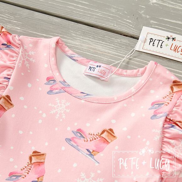 PETE + LUCY Pink Ice Princess Snowflake 2 Piece Pant Set 6/6X NEW Winter - Picture 4 of 8